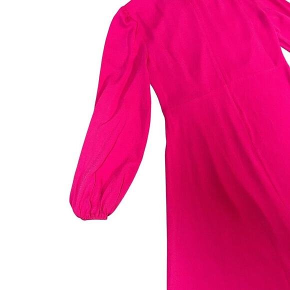 CAbi Delight Midi Dress Fuchsia Hot Pink Cutout Tie Waist Size Small #6578 - Picture 9 of 9